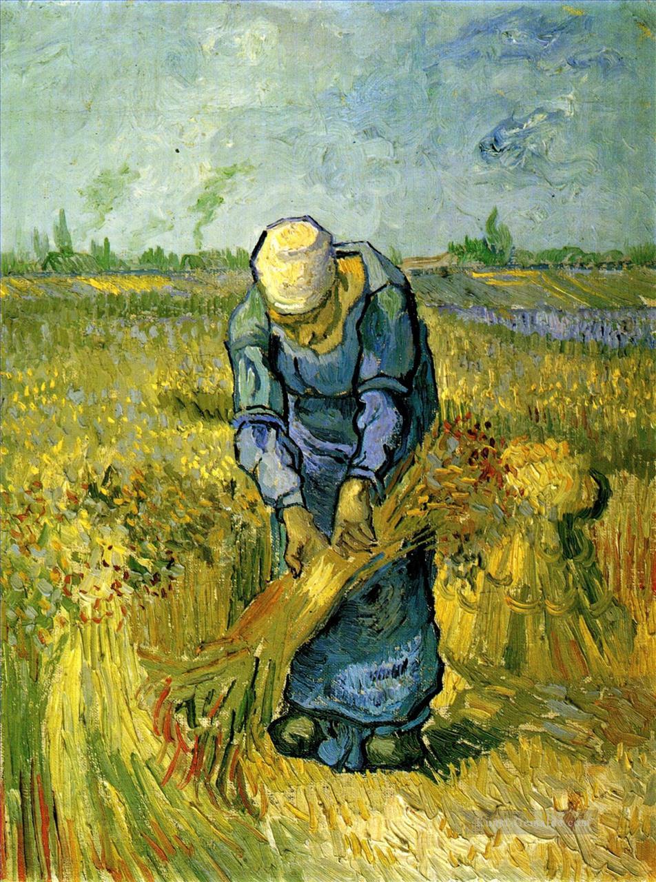 Ländliche Frauen verbindliche Garben nach Hirse Vincent van Gogh Ölgemälde